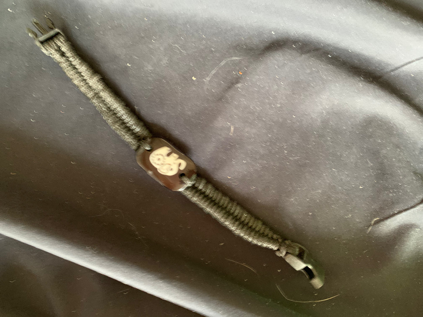 Paracord Bracelets Black FishTail Weave Plastic Buckle 6,5