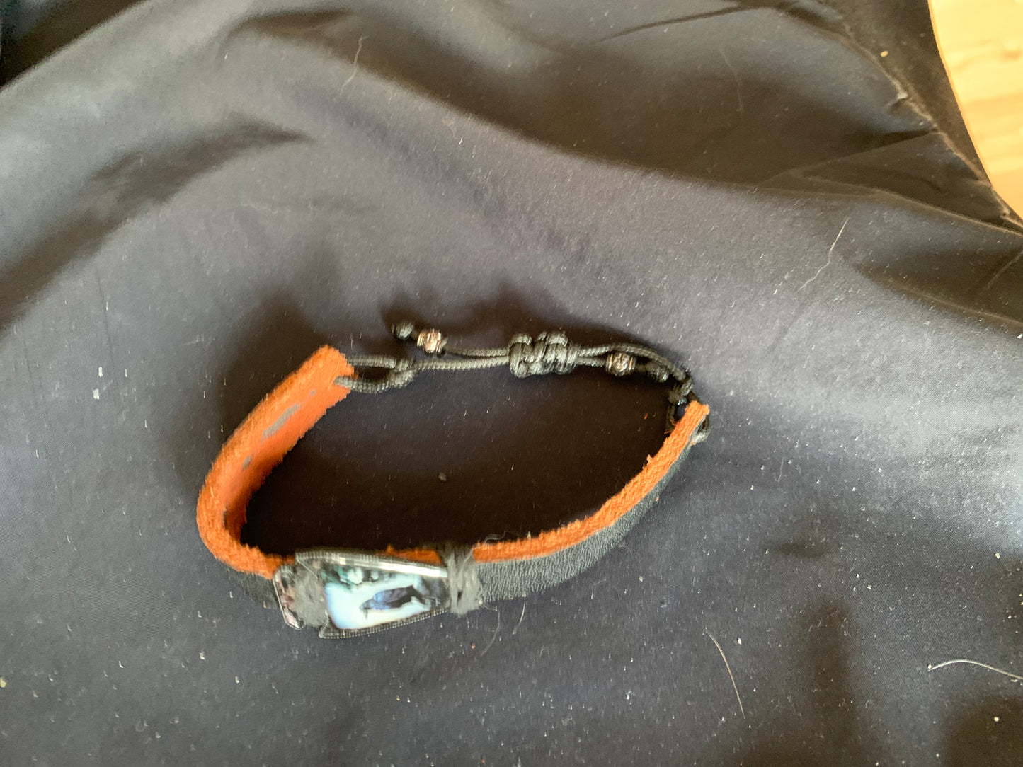 Bracelet Leather Raven SpearHead Adjustable min 8"