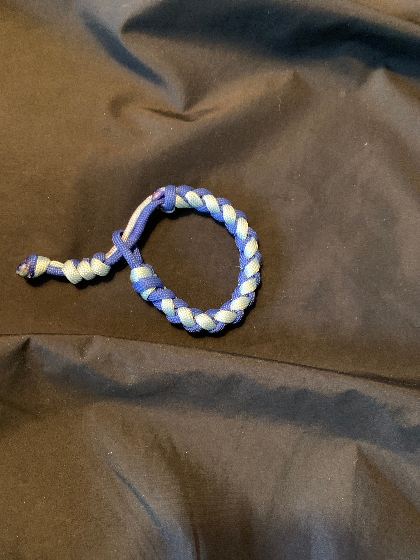 Paracord Bracelets Blue/Light Blue Corkscrew Weave min 5,5"