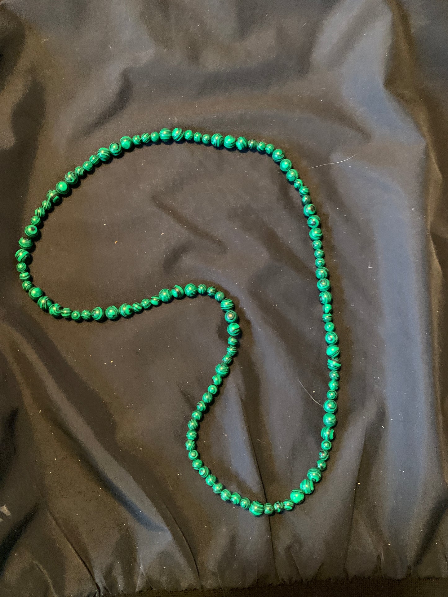 Neckles Malacai Beads Small and Big mix, Semi Precious Stones 28"