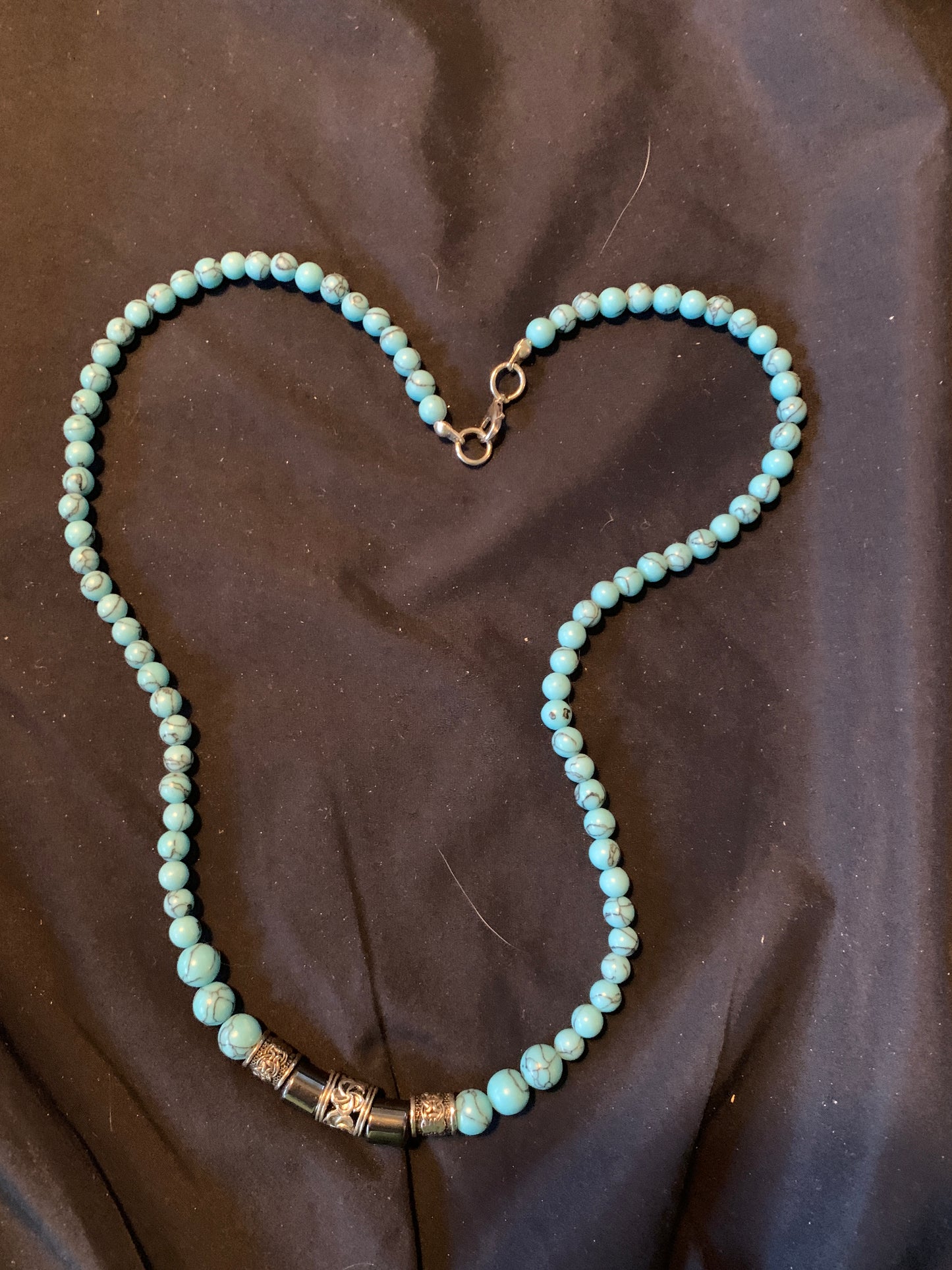 Neckles Turquoasi Beads Semi Precisios Stone 22"