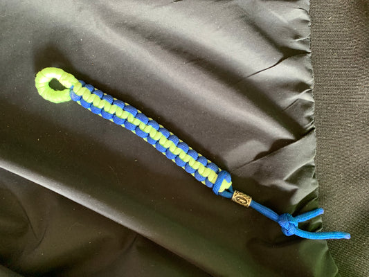 Paracord Bracelet Blue/Neon with Rune Adjustable min 7"