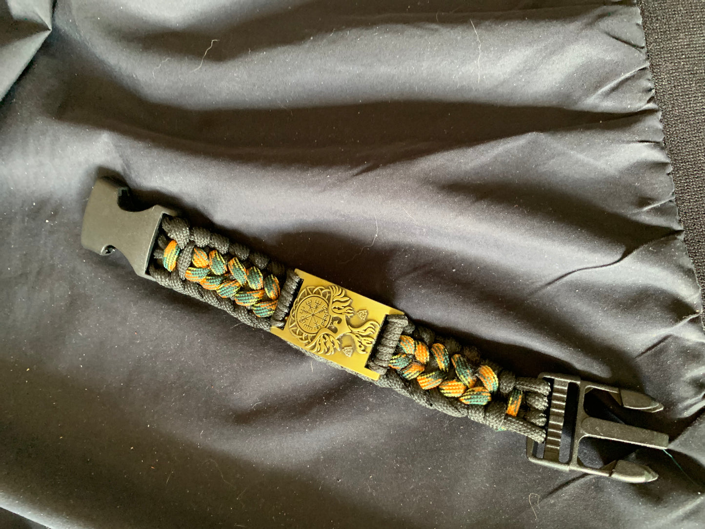 Paracord Bracelets Army/Black Viking Shield Buckle 7,5"