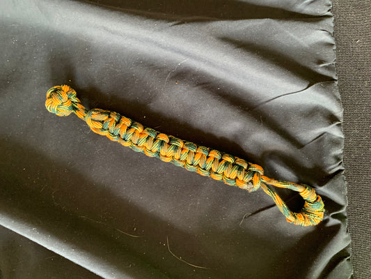 Paracord Bracelet Orange Green Cobra Weave 6,5"