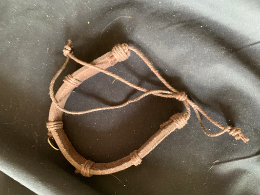 Bracelet Leather Armband with Viking Axe Adjustable min 6,5"