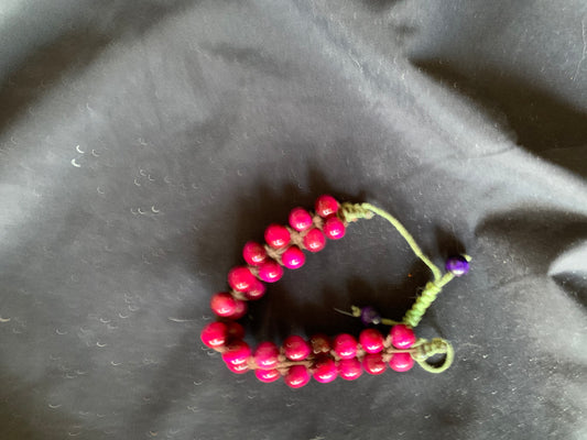 Bracelet Pink Beads like Berrys Adjustable min 6,5