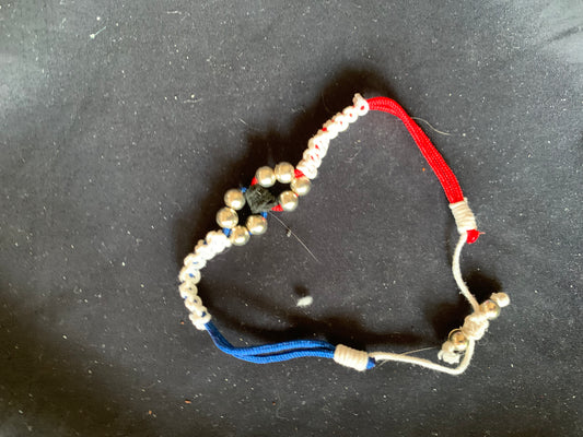 Bracelet Color Flags Paracord Cobra Weave and Beads Min 7"