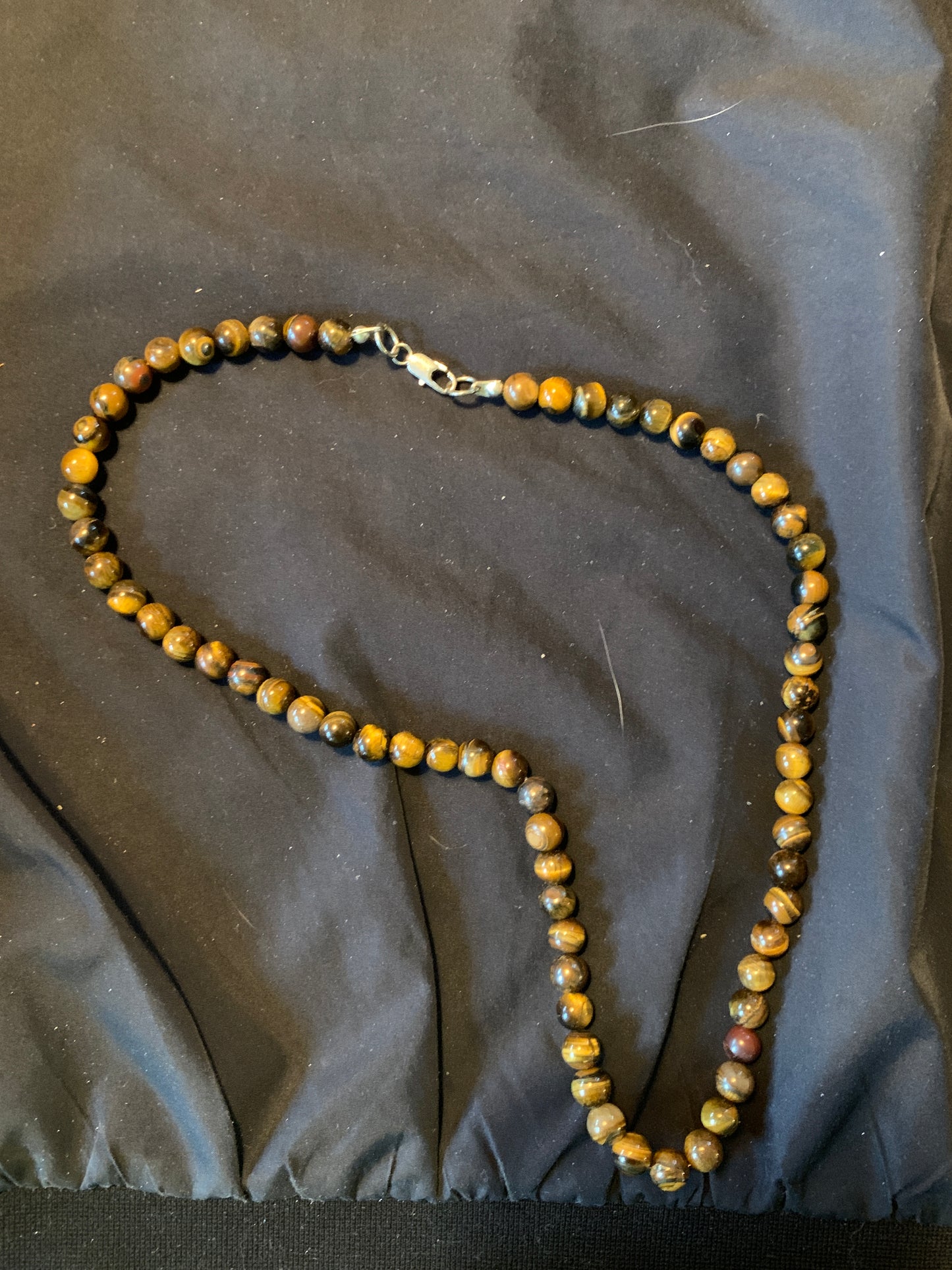Neckles Tiger Eye Semi Precius Stone 22"