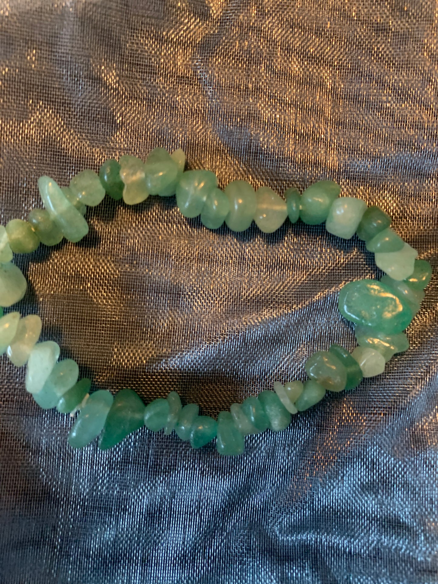 Bracelet Green Chalcedony Semi Precious Stones Streches 5,5" and  6,5"