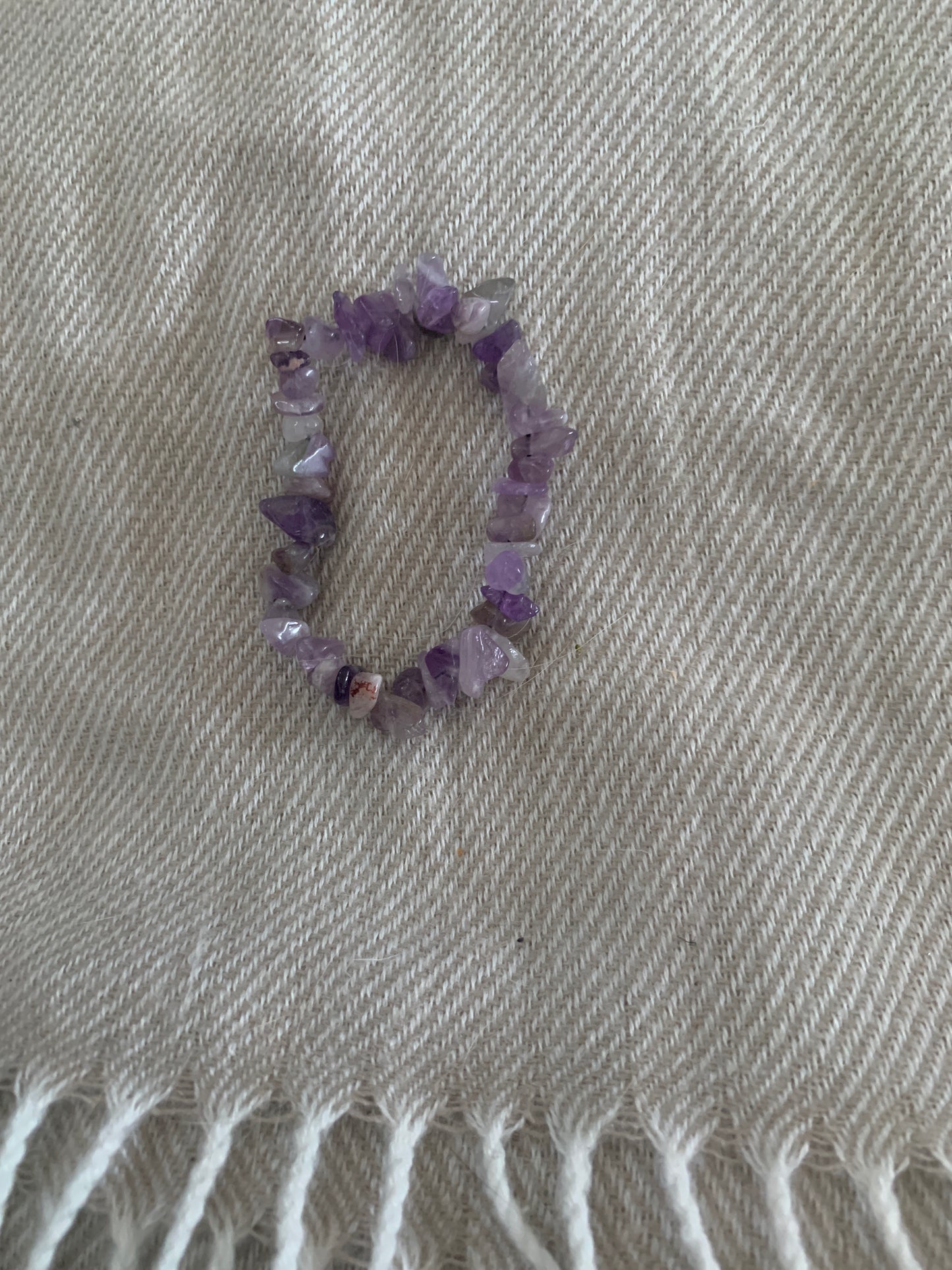 Bracelet Amethyst Semi Precious Stones Streches 5,5"