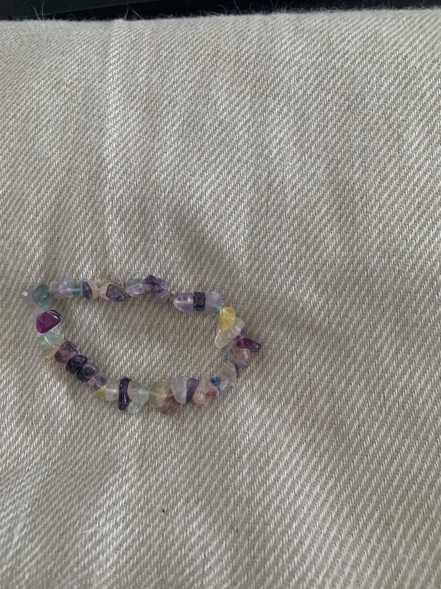 Bracelet Fluorite Semi Precious Stones Streches 7"