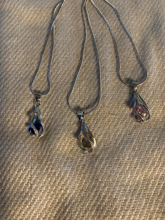 Necklace Silver with Gemstone Chain 18"