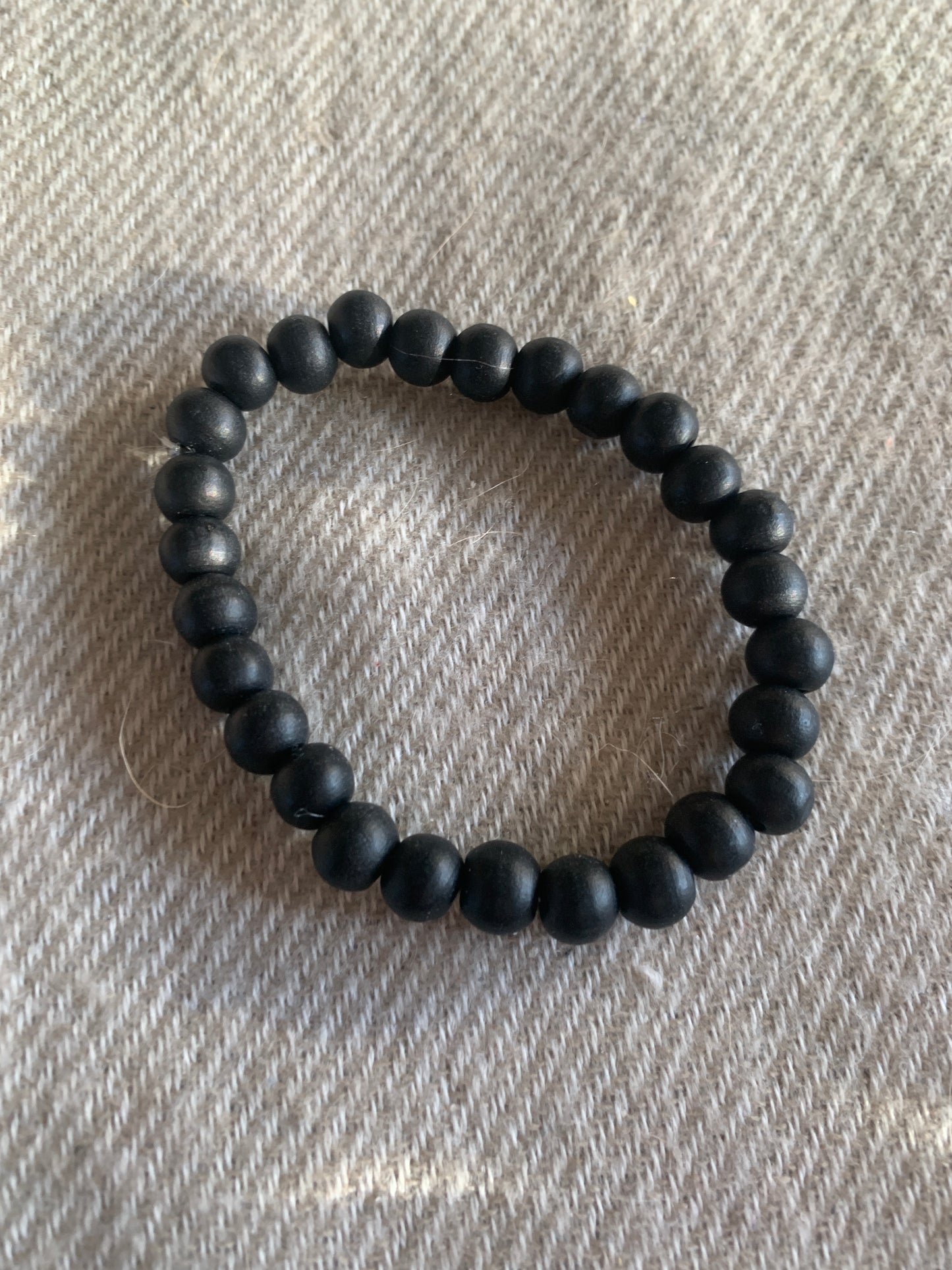 Bracelet Black Lava Beads Streches