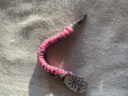 Paracord Bracelets Army and Pink with Viking SpearHead 6"