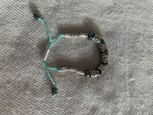 Paracord Viking Runas and Beads Adjusable min 5"