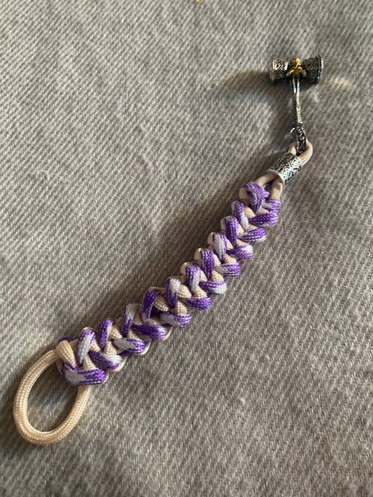 Paracord Bracelet Violet/Pink Viper Weave Viking Hammer 7"