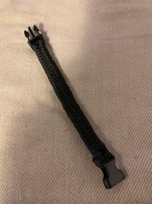 Paracord Black With Black Stiched Fishtail With Black Stiched