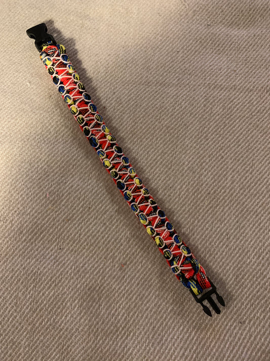 Paracord Red/Black/Yellow/Blue Cobra Weav 7.5"